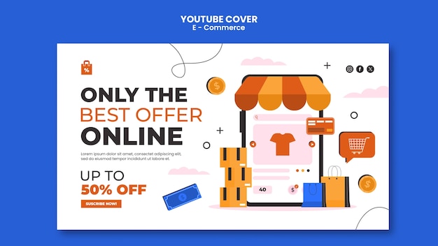 E-Commerce-Konzept auf dem YouTube-Cover.