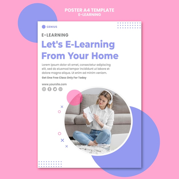 E-Learning-Anzeigenvorlage für Poster