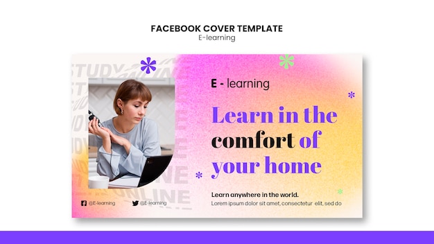 E-learning-facebook-cover mit farbverlauf