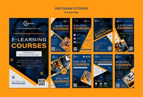 Kostenlose PSD e-learning-kurse instagram-geschichten