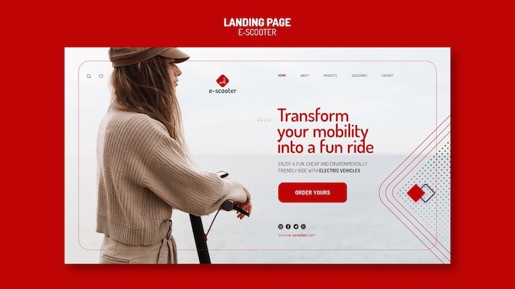 Kostenlose PSD e roller landing page