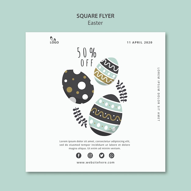 Easter square Flyer mit Rabatt