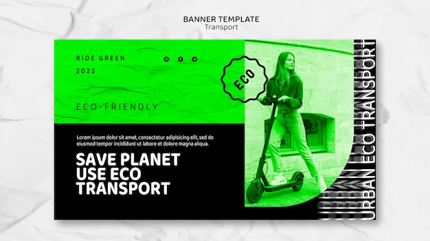 Kostenlose PSD eco-transport-banner-vorlage