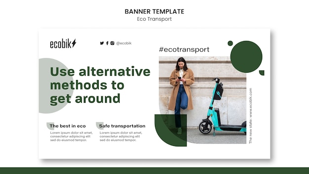 Kostenlose PSD eco-transport-banner-vorlage