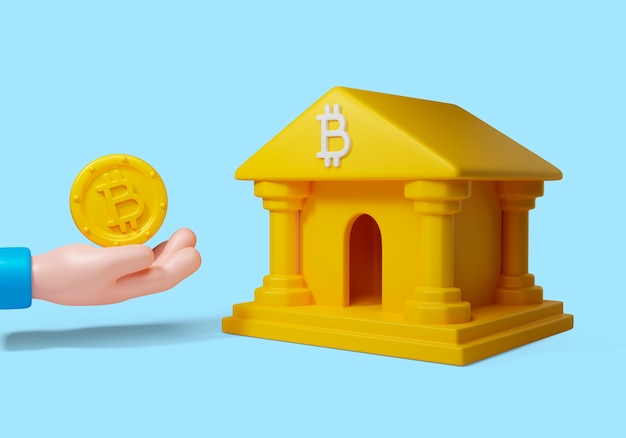 Ed-Illustration der Kryptowährung mit Bank