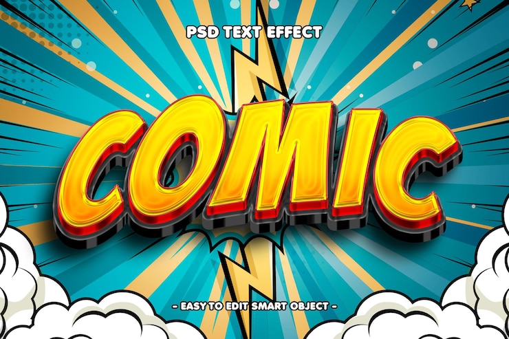 Kostenlose PSD editierbarer texteffekt im comic-stil