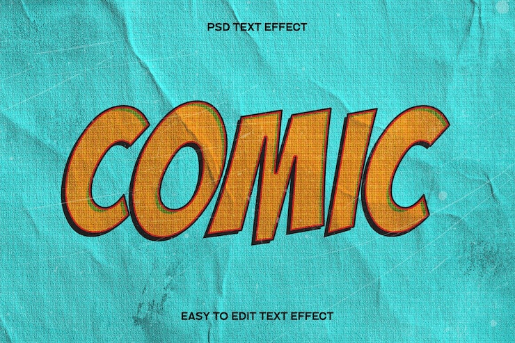 Kostenlose PSD editierbarer texteffekt im comic-stil