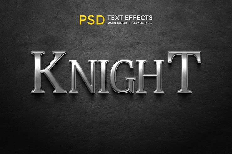 Kostenlose PSD effekt im ritter-textstil
