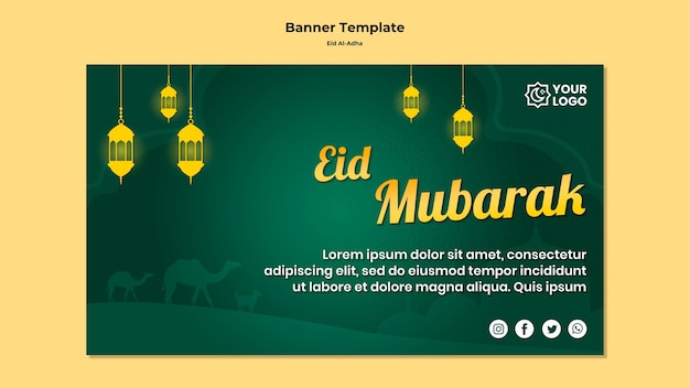 Kostenlose PSD eid al adha banner thema