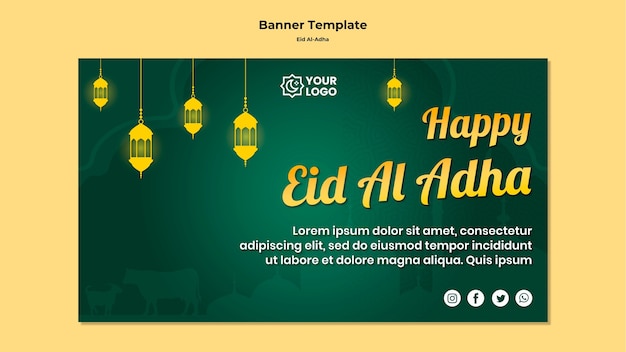 Kostenlose PSD eid al adha banner