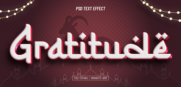 Kostenlose PSD eid al adha mubarak texteffekt