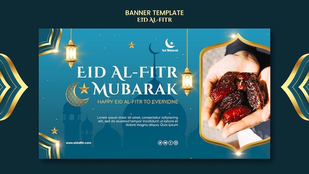 Eid-al fitr feier horizontale banner-vorlage Kostenlosen PSD