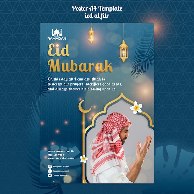 Eid al-fitr Poster a4 Vorlage