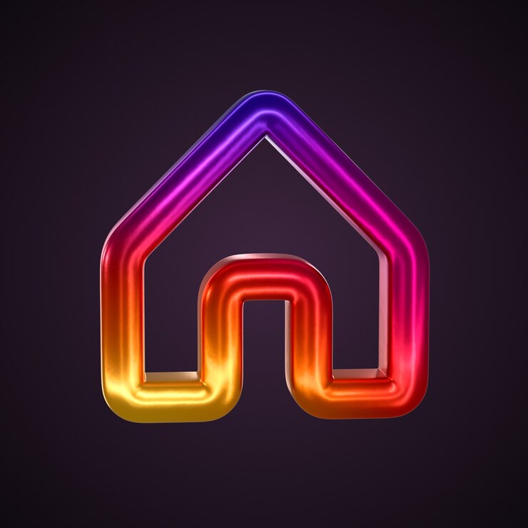 Kostenlose PSD ein 3d-gradienten-heim-symbol