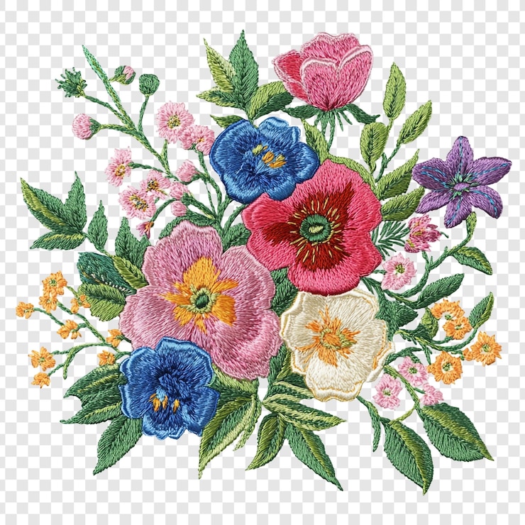 Kostenlose PSD ein bunter wandteppich aus genähten blumen
