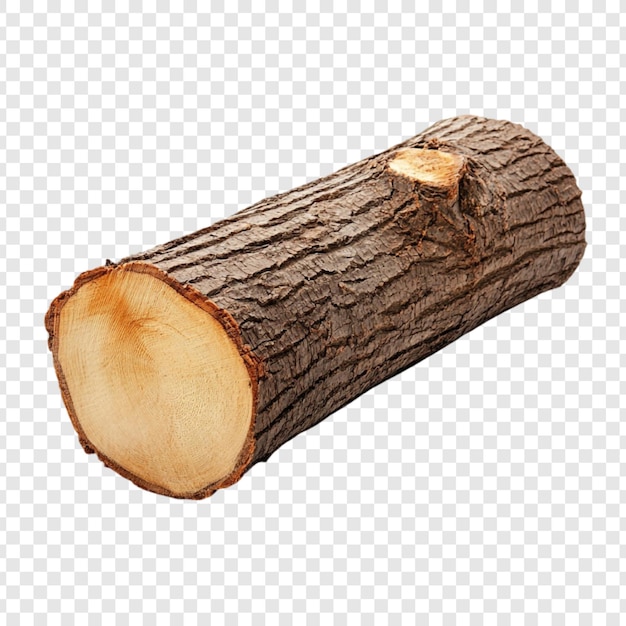 Ein einzelnes Holzstück auf weißem Hintergrund