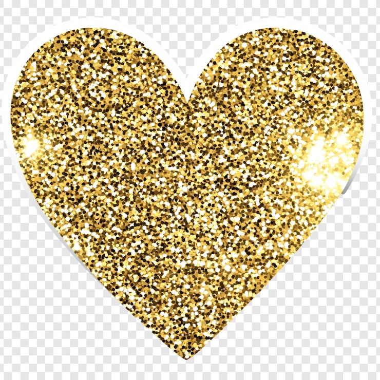 Kostenlose PSD ein glänzendes herz aus gold, ein funkelndes symbol für liebe und zuneigung