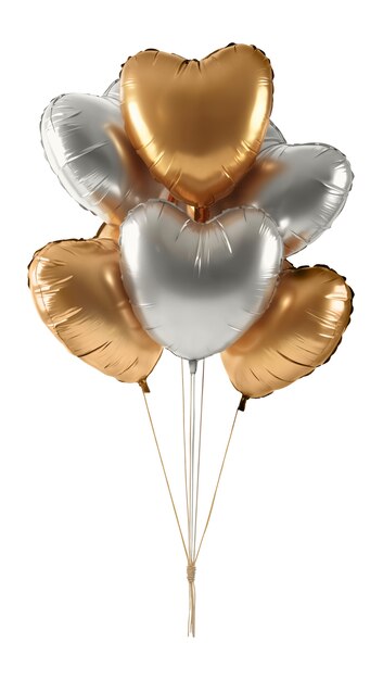 Ein Haufen schwimmender Ballons isoliert
