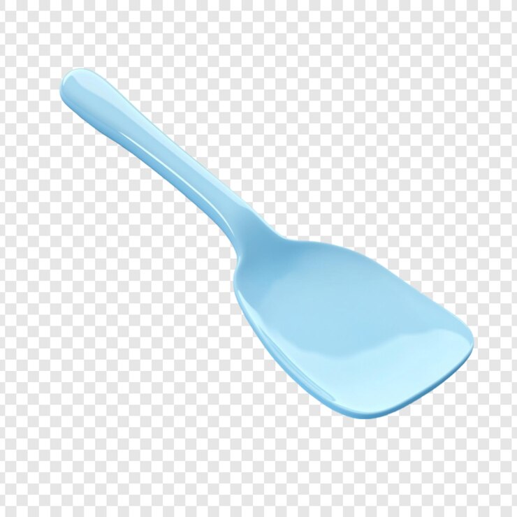 Kostenlose PSD ein hellblauer plastikspatel, der bereit ist, eine köstliche leckerei zu kochen oder zu backen