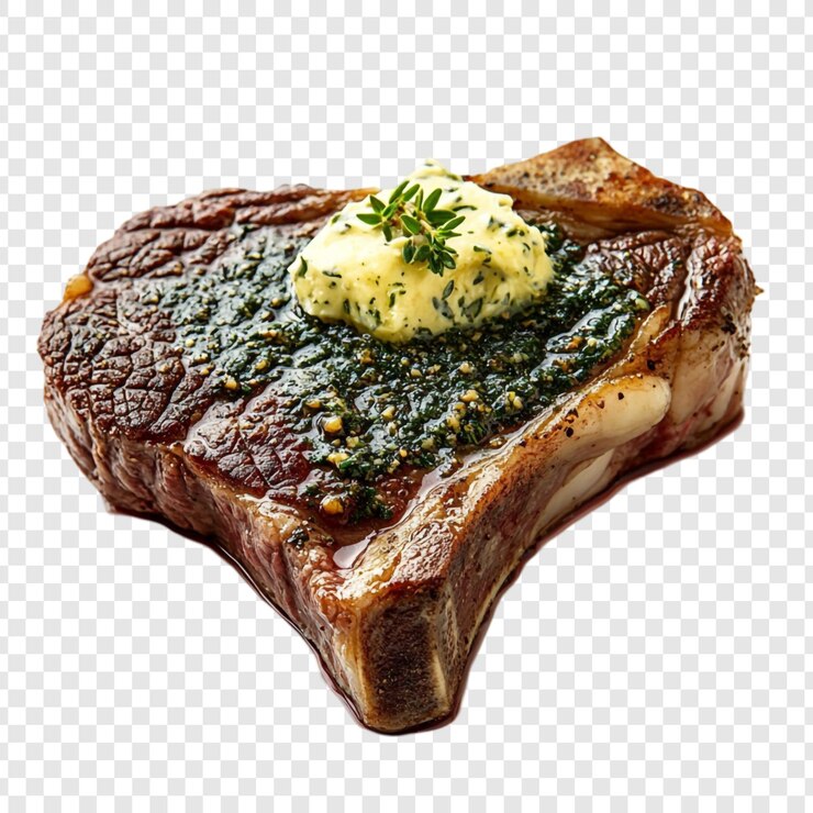 Kostenlose PSD ein köstliches gegrilltes ribeye-steak mit kräuterbutter