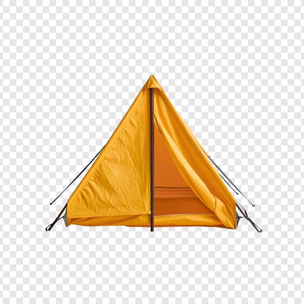 Ein lebendiges gelbes Campingzelt, bereit für Abenteuer