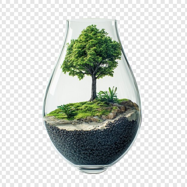 Ein Miniaturökosystem in einer Glasvase - ein Symbol für den Umweltschutz