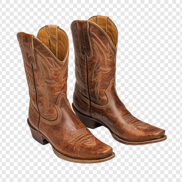 Ein Paar authentische braune Leder-Cowboy-Stiefel