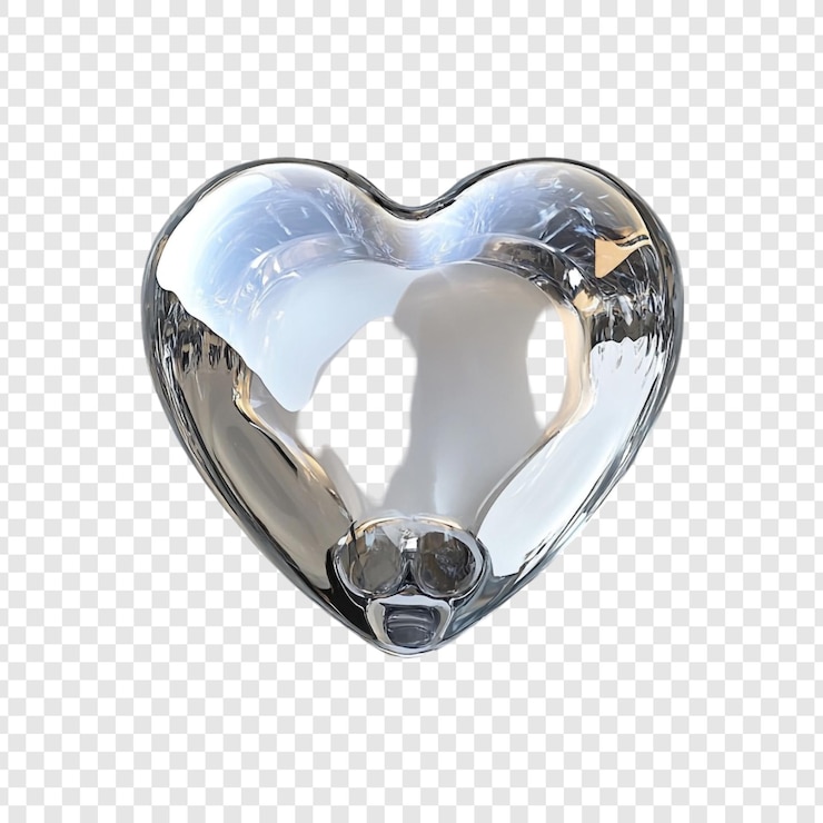Kostenlose PSD ein reflektierendes herz eine glasskulptur der liebe