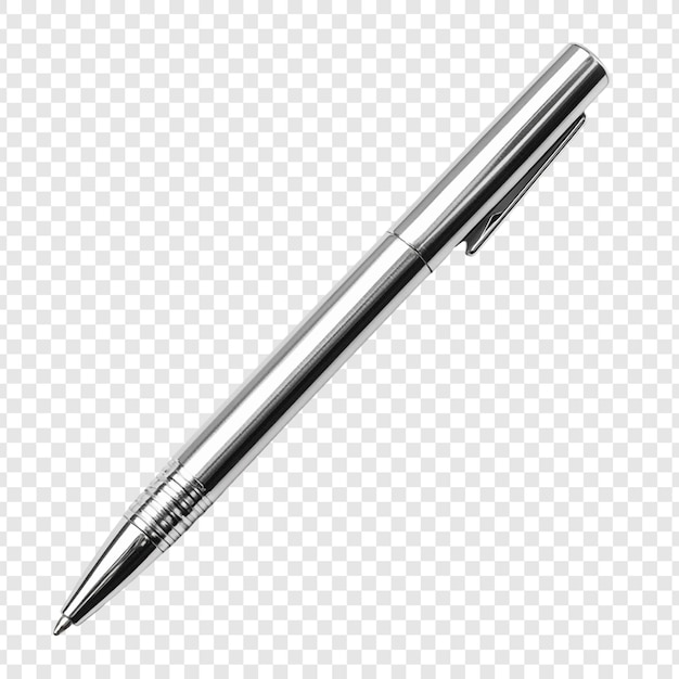 Ein schlanker metallischer Stift, eine Nahaufnahme eines modernen Schreibgeräts