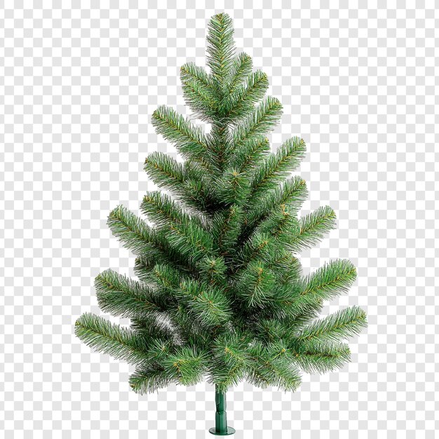 Ein üppig grüner künstlicher Weihnachtsbaum, der zur Dekoration bereit ist