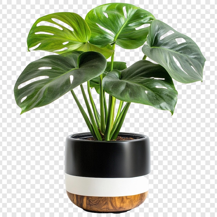 Kostenlose PSD eine atemberaubende monstera deliciosa in einem modernen topf