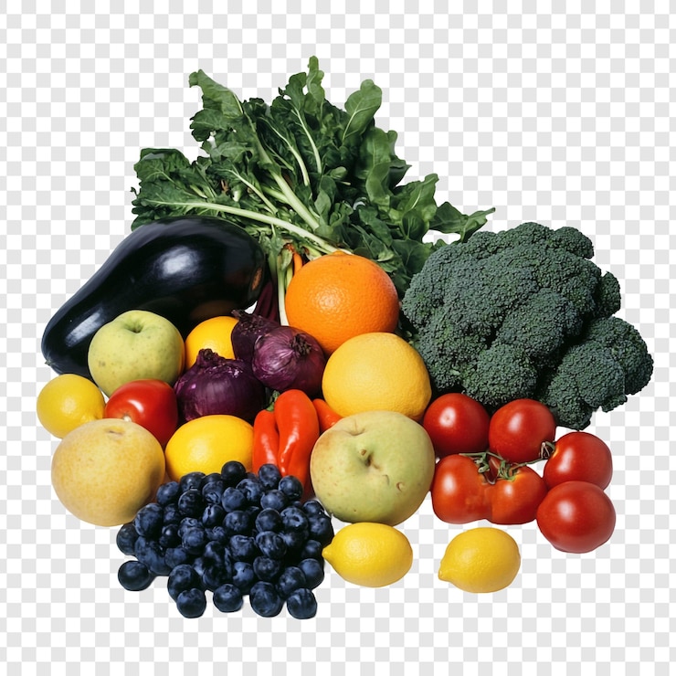 Kostenlose PSD eine lebendige vielfalt an frischem obst und gemüse