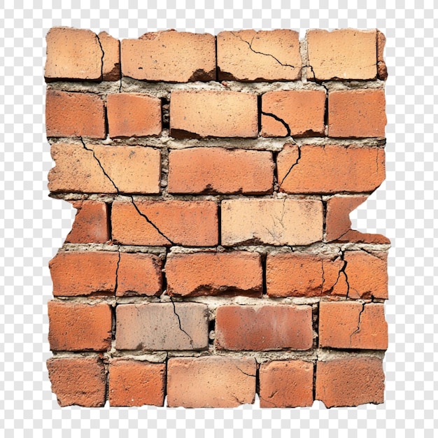 Eine zerrissene rote Ziegelsteinmauer - ein rustikales architektonisches Detail