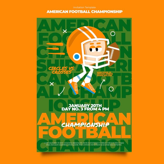 Einladungsvorlage für die American Football Championship
