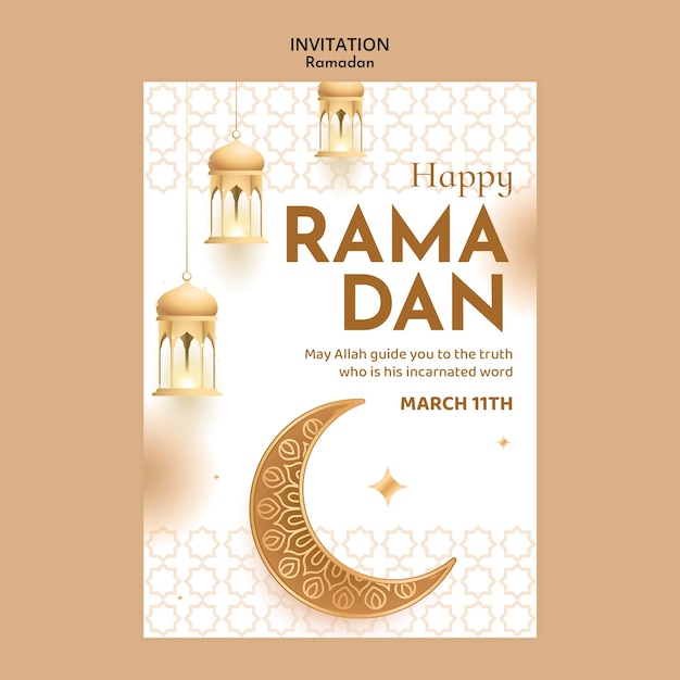 Kostenlose PSD einladungsvorlage für die ramadan-feier.