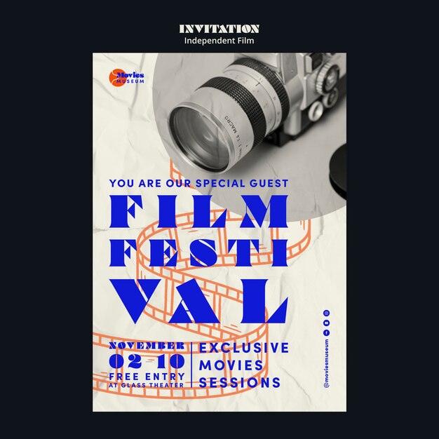 Einladungsvorlage für ein unabhängiges Filmfestival