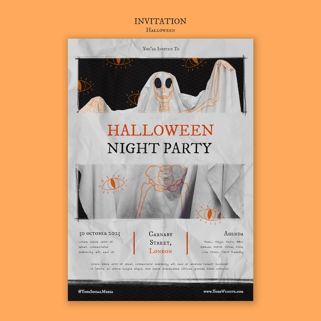 Einladungsvorlage für eine halloween-feier