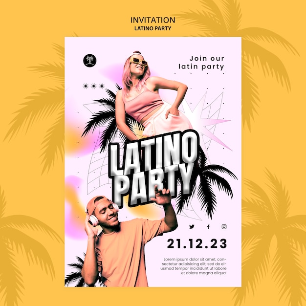 Einladungsvorlage für eine tropische Latino-Themaparty