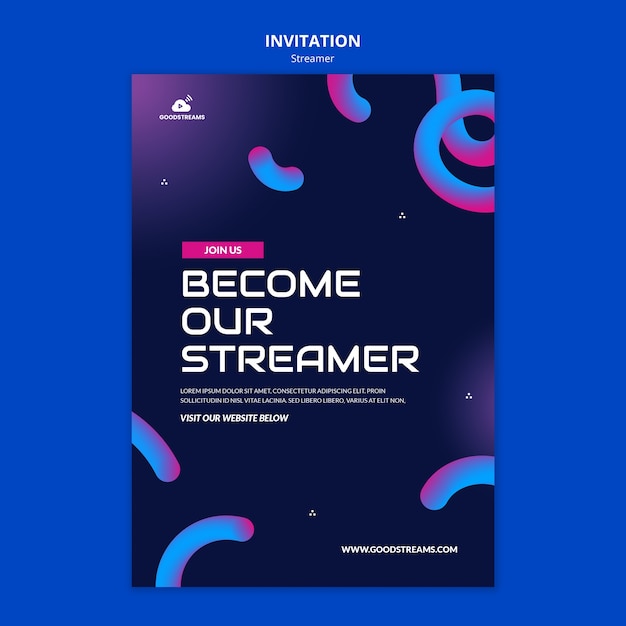 Einladungsvorlage für Gradient Streamer-Jobs