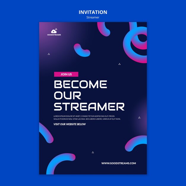 Einladungsvorlage für Gradient Streamer-Jobs