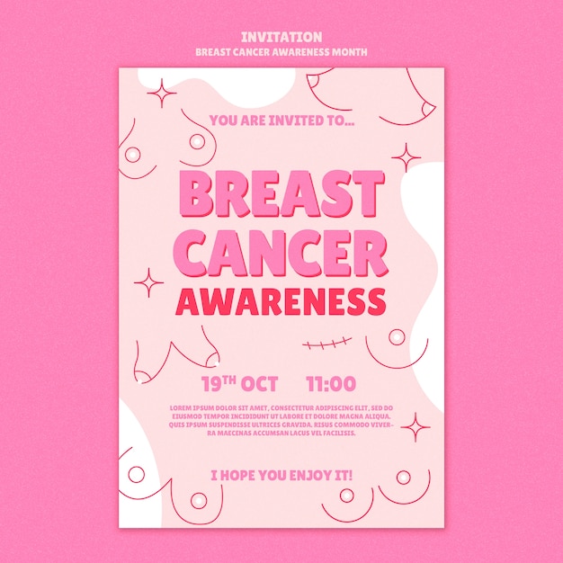 Einladungsvorlage zum brustkrebs-bewusstseinsmonat