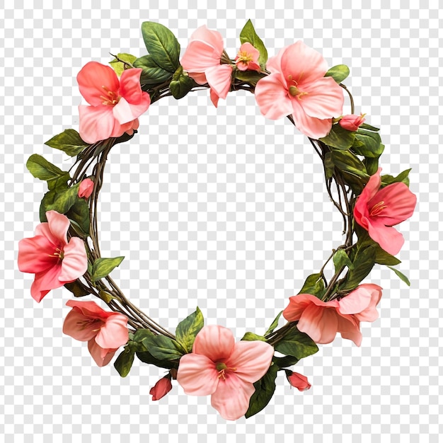 Elegant pinkfarbener Blumenkrans Eine kreisförmige Blumenarrangement