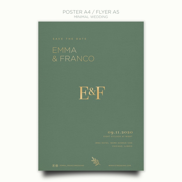 Elegante Flyer Vorlage für Hochzeit
