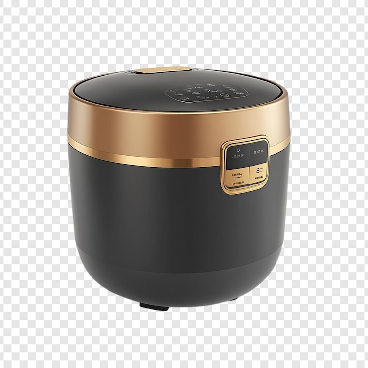 Kostenlose PSD elegante schwarz-goldene elektrische reiskochmaschine