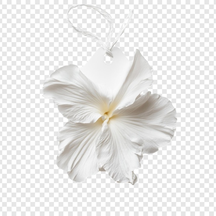 Kostenlose PSD elegante weiße hibiskusblüte mit tag
