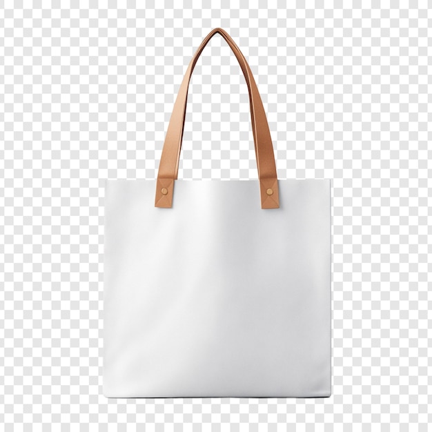 Elegante weiße Tote-Tasche mit schwarzen Lederhändeln Mockup
