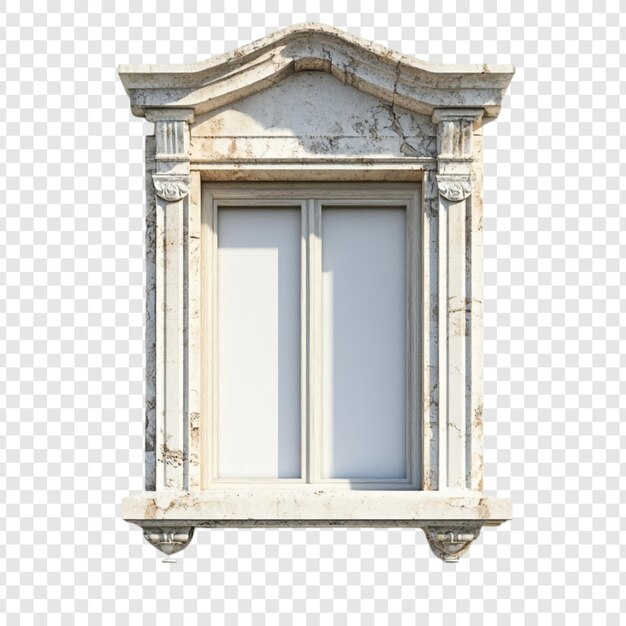 Elegantes architektonisches Fensterdetail Ein klassischer Steinfensterrahmen