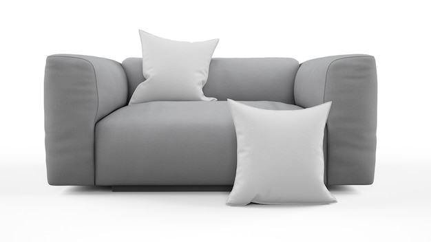 Elegantes graues Sofa, einsitzig