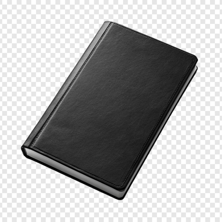 Kostenlose PSD elegantes schwarzes leder-notebook-mockup eine perfekte leere leinwand für das design