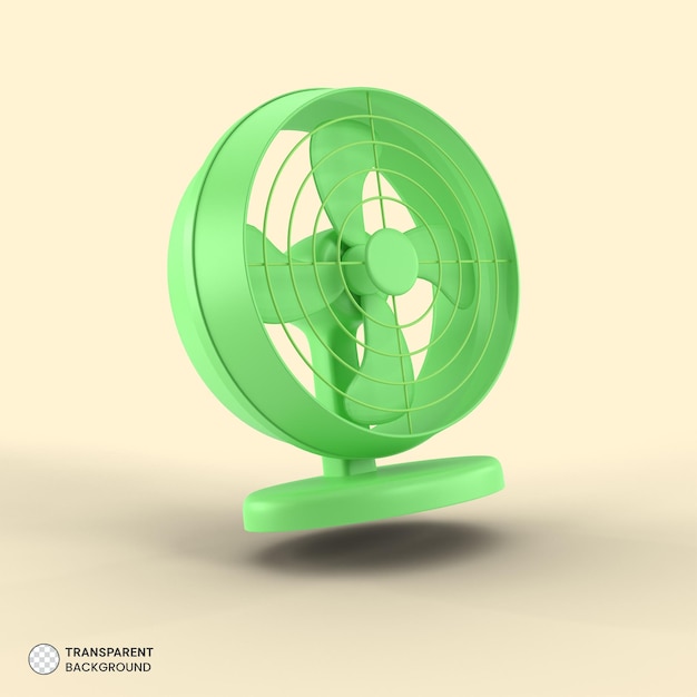 Elektrisches Tischventilator-Symbol Isolierte 3D-Render-Illustration
